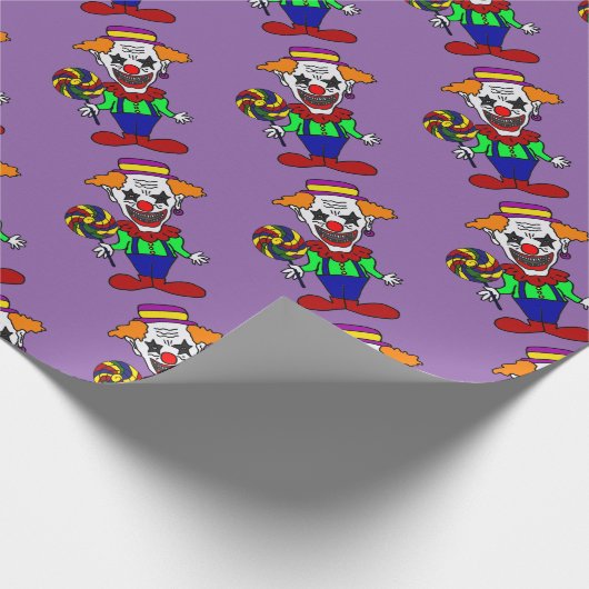 Lustiger schlechter Clown, der Geschenkpapier (Ecke)
