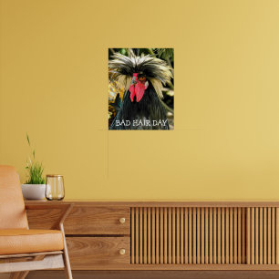 Lustiger schlechter Haartag Hühner Meme Poster
