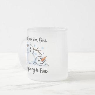 Lustiger Schmelz-Schneemann Winter Humor Mattglastasse