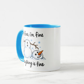 Lustiger Schmelz-Schneemann Winter Humor Tasse