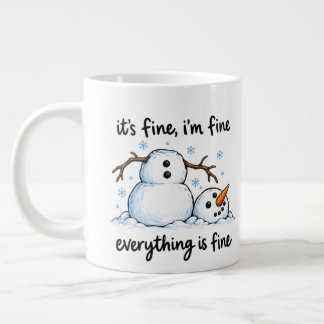 Lustiger Schmelz-Schneemann Winterhumor Jumbo-Tasse