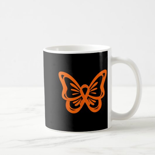 Lustiger Schmetterling Oranges Band Multiple Skler Kaffeetasse (Rechts)