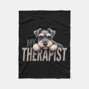 Lustiger Schnau-Welpe Mein Therapeut Schnauzer Hun Fleecedecke