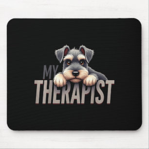 Lustiger Schnau-Welpe Mein Therast Schnauzer Hund Mousepad