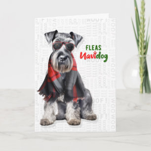 Lustiger Schnauzer-Hund Flöhe Navidog Weihnachten