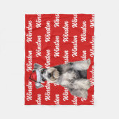 Lustiger Schnauzer-Hunde-Name gemusterter Weihnach Fleecedecke (Vorderseite)