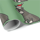 Lustiger Schnauzer im Weihnachtshut Geschenkpapier (Rolleneckpunkt)