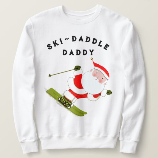 Lustiger Schnee Skifahren Weihnachten Sweatshirt (Design vorne)