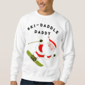 Lustiger Schnee Skifahren Weihnachten Sweatshirt (Vorderseite)