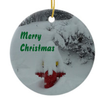 Lustiger schneebedeckter Hydrant