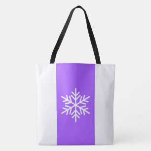 Lustiger Schneeflocke Helllila Weiß Senkrechte Str Tasche