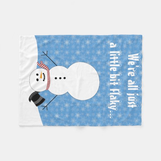 Lustiger Schneemann - alle wir sind gerade ein Fleecedecke (Vorderseite (Horizontal))