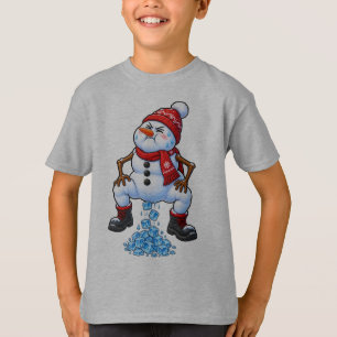 Lustiger Schneemann, der Eiswürfel kackt Schneehum T-Shirt