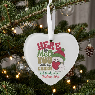 Lustiger Schneemann-Feiertagsakzent Personalisiere Ornament