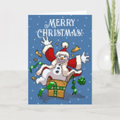 Lustiger Schneemann Frohe Weihnachten Überraschung (Vorderseite)