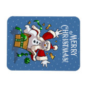 Lustiger Schneemann Frohe Weihnachten Überraschung Magnet (Horizontal)