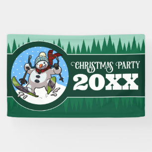 Lustiger Schneemann fügt das Jahr Weihnachtsfeier Banner