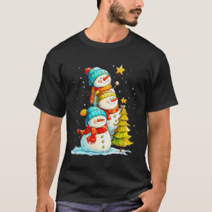 Lustiger Schneemann für Frauen Männer Kinder Famil T-Shirt