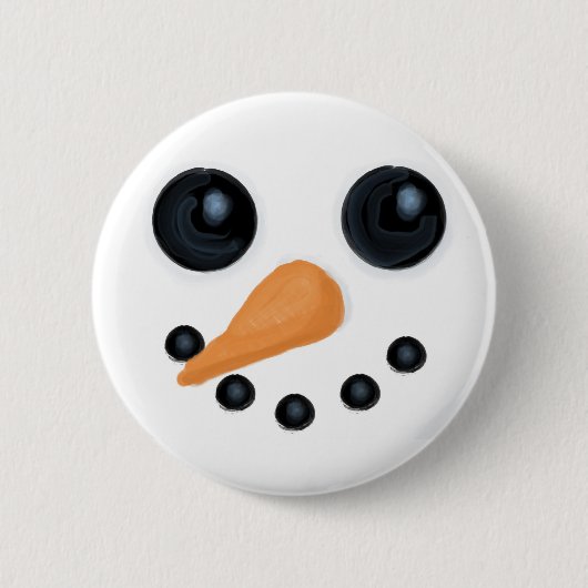 Lustiger Schneemann-Gesichts-Knopf Button (Vorderseite)