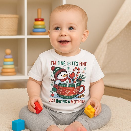 Lustiger Schneemann hat einfach einen Zusammenbruc Baby T-shirt