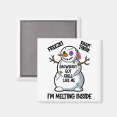 Lustiger Schneemann hat kalt wie ich Weihnachtsman Magnet (Vorderseite/Rückseite)
