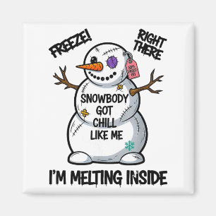 Lustiger Schneemann hat kalt wie ich Weihnachtsman Magnet