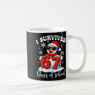 Lustiger Schneemann Ich überlebte 67 Tage Schulfer Kaffeetasse