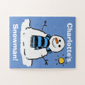 Lustiger Schneemann in einer Winterlandschaft Puzzle (Horizontal)