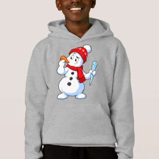 Lustiger Schneemann Karotte oder Eiszapfen Jungen Hoodie