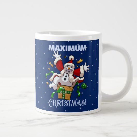 Lustiger Schneemann Maximum Weihnachtsüberraschung Jumbo-Tasse (Rechts)