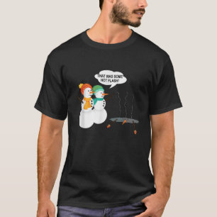Lustiger Schneemann Menopause Weihnachten Hitzewal T-Shirt