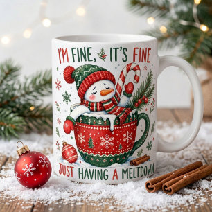 Lustiger Schneemann-Schmelz-Weihnachts-Schokoladen Kaffeetasse