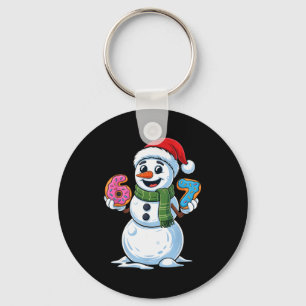 Lustiger Schneemann Sechs Sieben 67 Eis Weihnachte Schlüsselanhänger