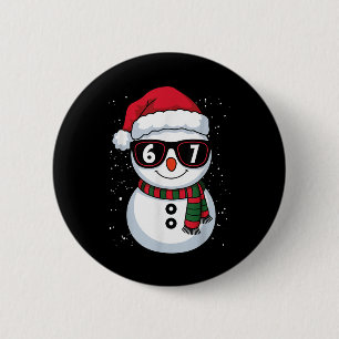 Lustiger Schneemann Sechs Sieben Weihnachten 67 Me Button