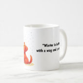 Lustiger Schneemann und Hund Winter Kaffeetasse (VorderseiteRechts)