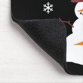 Lustiger Schneemann und Schneefräse passendes Paar Mousepad (Ecke)