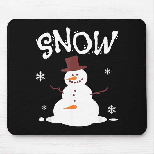 Lustiger Schneemann und Schneefräse passendes Paar Mousepad (Vorne)