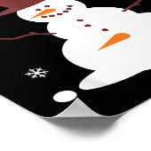 Lustiger Schneemann und Schneefräse passendes Paar Poster (Ecke)