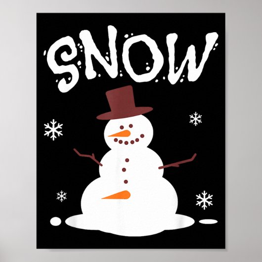 Lustiger Schneemann und Schneefräse passendes Paar Poster (Vorne)