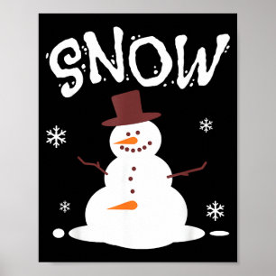 Lustiger Schneemann und Schneefräse passendes Paar Poster