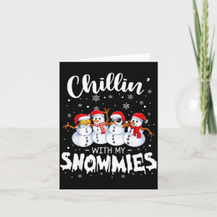 Lustiger Schneemann Weihnachten Chillen mit meinen Karte
