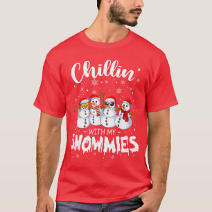 Lustiger Schneemann Weihnachten Chillen mit meinen T-Shirt