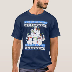 Lustiger Schneemann-Weihnachtsbaum T-Shirt