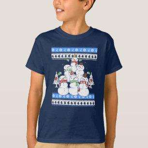 Lustiger Schneemann-Weihnachtsbaum T-Shirt