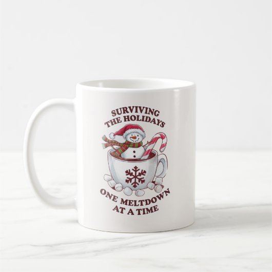 Lustiger Schneemann Weihnachtsferien Kaffeetasse (Links)