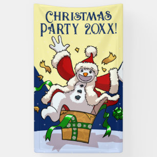 Lustiger Schneemann Weihnachtsmann Weihnachtsfeier Banner