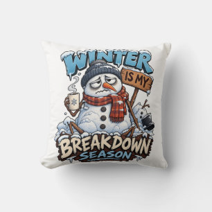 Lustiger Schneemann-Winter-Zitat Saisonale Humor W Kissen