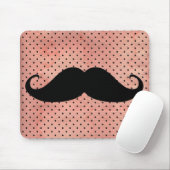 Lustiger Schnurrbart auf niedlichem rosa Mousepad (Mit Mouse)