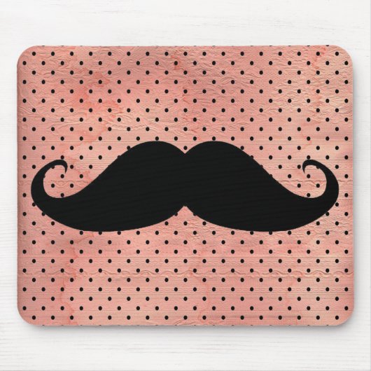 Lustiger Schnurrbart auf niedlichem rosa Mousepad (Vorne)