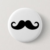 Lustiger Schnurrbart Button (Vorderseite)